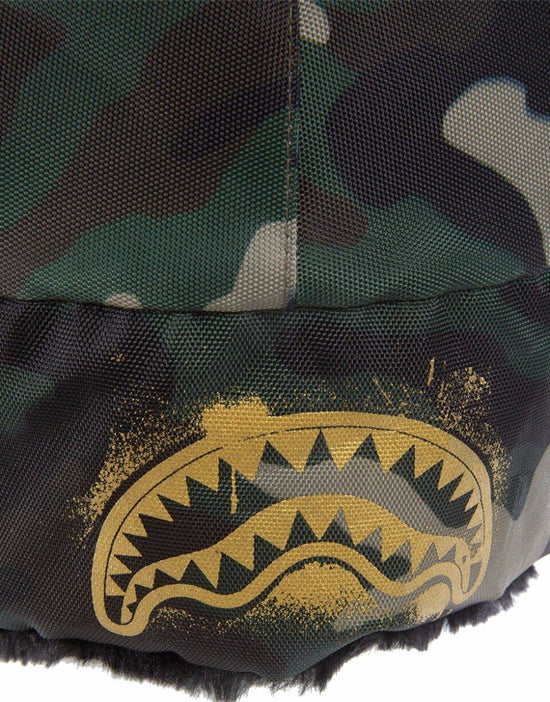 Sprayground GOLD STENCIL CAMO AVIATOR HAT