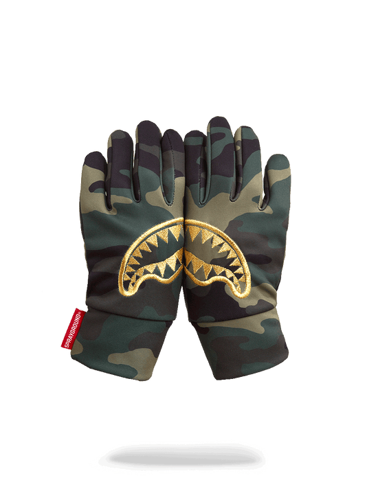 Sprayground GOLD STENCIL CAMO GLOVES