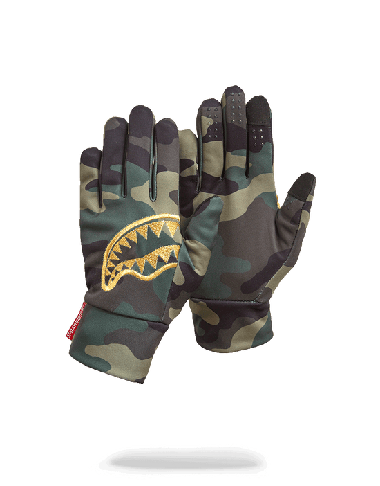 Sprayground GOLD STENCIL CAMO GLOVES
