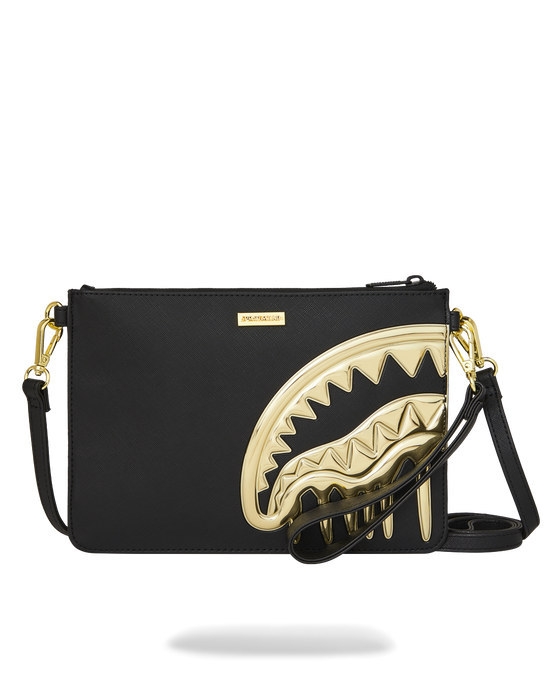 sprayground GOLDHEART SHARK DRIP CROSSOVER CLUTCH
