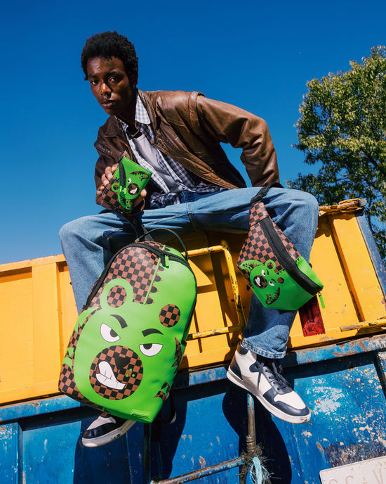 Sprayground GREEN MONEY BEAR SAVVY CROSSBODY