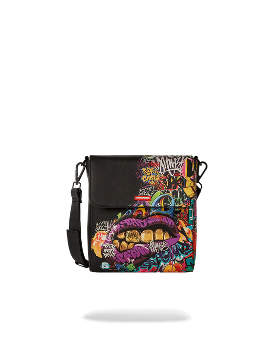 sprayground HALF GRAF LIPS MESSENGER BAG