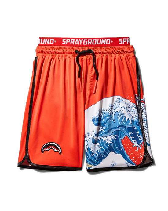 sprayground JAPAN WAVE CORTO SWIM TRUNKS (RED)