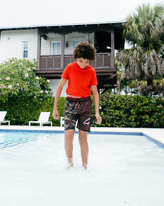 Sprayground KIDS CHECKS & CAMO SWIM TRUNKS
