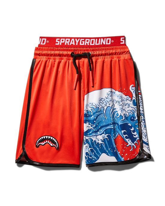 sprayground KIDS JAPAN WAVE SWIM TRUNKS (RED)
