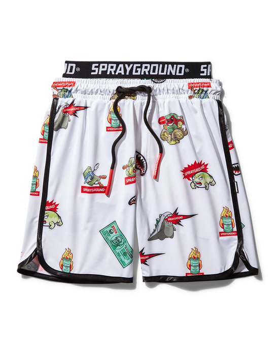 sprayground KIDS PATCH ALL-IN SWIM TRUNKS (WHITE)