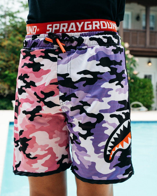 Sprayground KIDS SPLIT CAMO SWIM TRUNKS