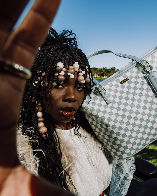 Sprayground KNIT SHARKS IN PARIS IN CREAM TOTE