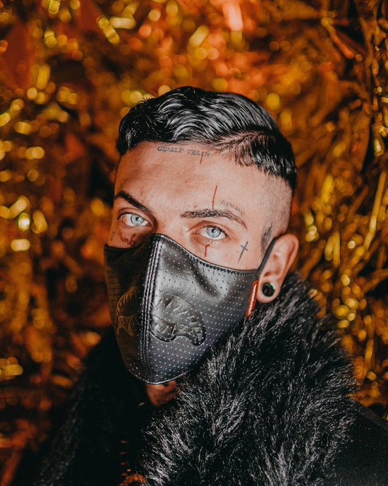 Sprayground MIDNIGHT SHARK VEGAN LEATHER FACEMASK