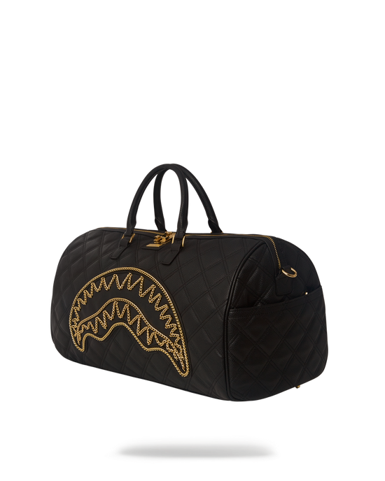 Sprayground NOIR QUILT GOLD CHAIN SHARK DUFFLE