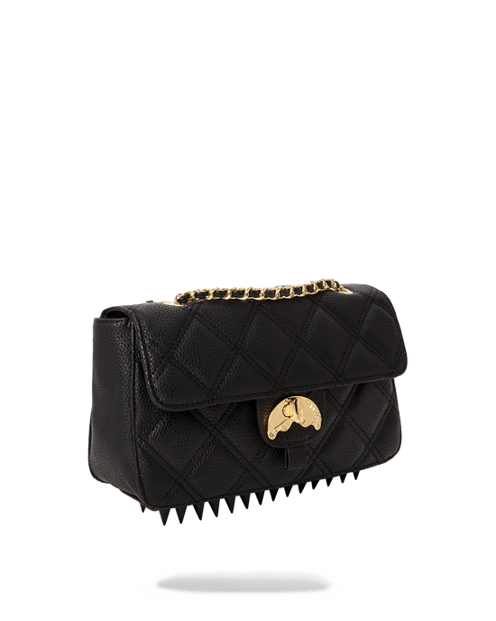 Sprayground NOIR QUILT GOLD CHAIN SHARK HANDBAG
