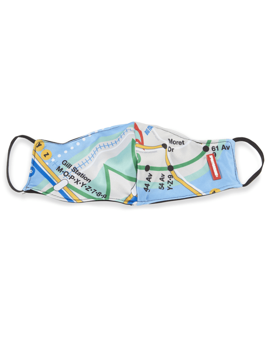 Sprayground NYC SHARK MAP MASK (FORM-FITTING)