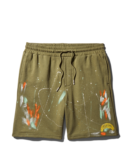 sprayground PAINT SPLAT KNIT SHORTS (GREEN)