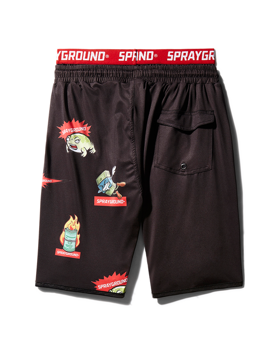 Sprayground PATCH ALL-IN CORTO SWIM TRUNKS (BLACK)