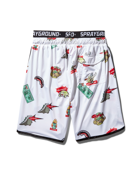 Sprayground PATCH ALL-IN CORTO SWIM TRUNKS (WHITE)