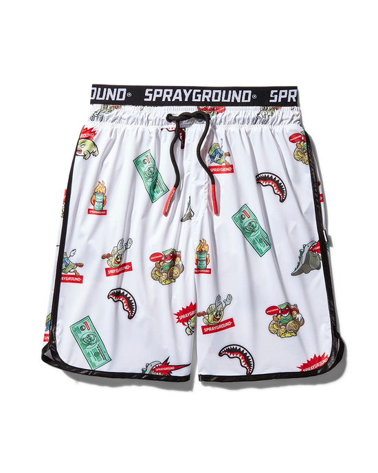 sprayground PATCH ALL-IN CORTO SWIM TRUNKS (WHITE)