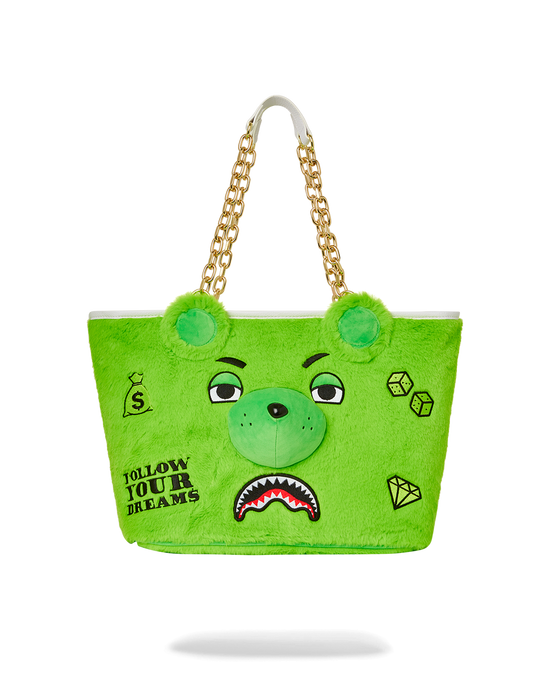 sprayground PLUSH MONEYBEAR TOTE (GREEN)