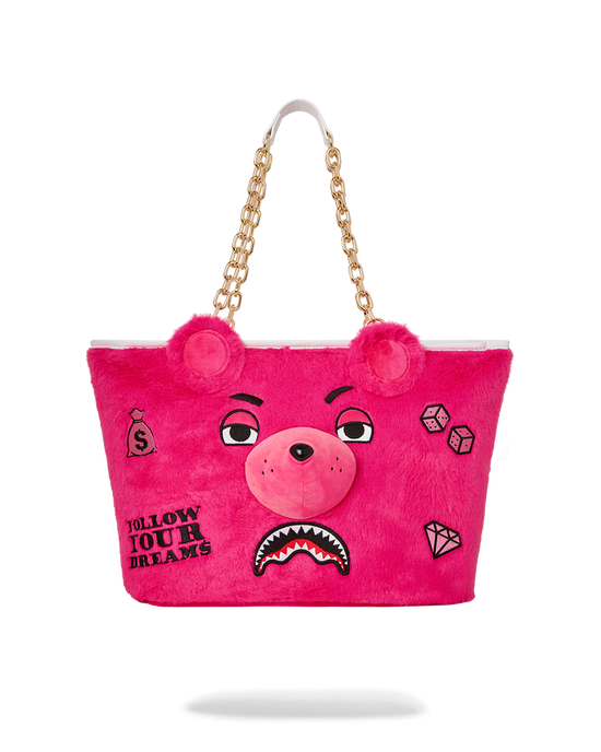 sprayground PLUSH MONEYBEAR TOTE (PINK)