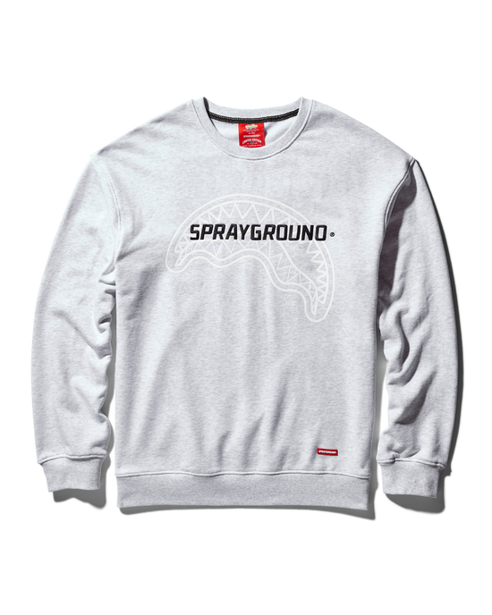 sprayground SPRAYGROUND PULLOVER CREW NECK SWEATSHIRT (LT GREY)