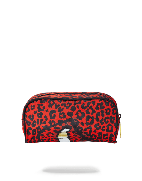 Sprayground RED LEOPARD LIPS PENCIL CASE