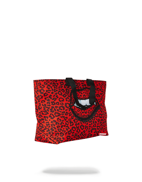 Sprayground RED LEOPARD LIPS TOTE