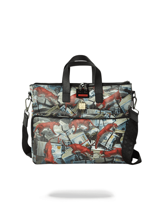 sprayground RED LEOPARD MONEY TRAVEL CASE