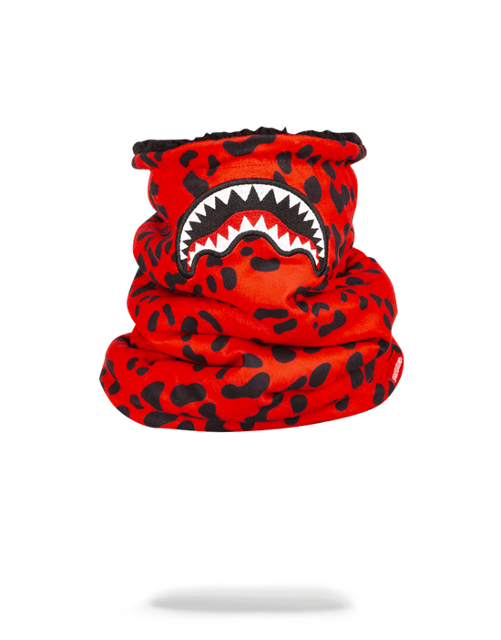sprayground RED LEOPARD NECK WARMER