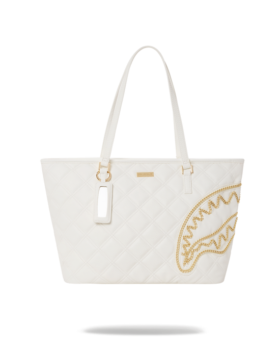 sprayground RIVIERA LE BLANC GOLD CHAIN SHARK TOTE
