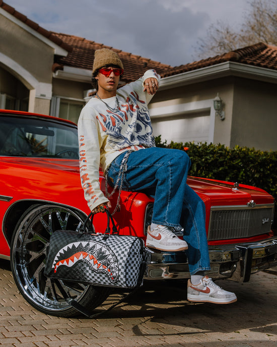 Sprayground SCRIBBLE DRIBBLE CHECK DUFFLE