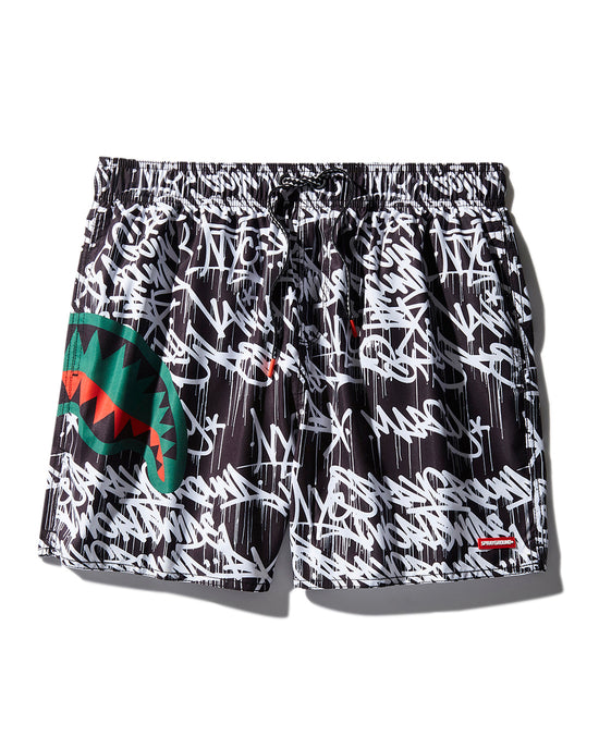 sprayground SCRIBBLE SHARK SHOTO SWIM TRUNKS
