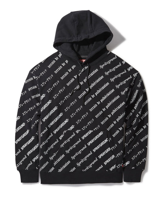 sprayground SG LOGO REPEAT HOODIE PULLOVER BLACK