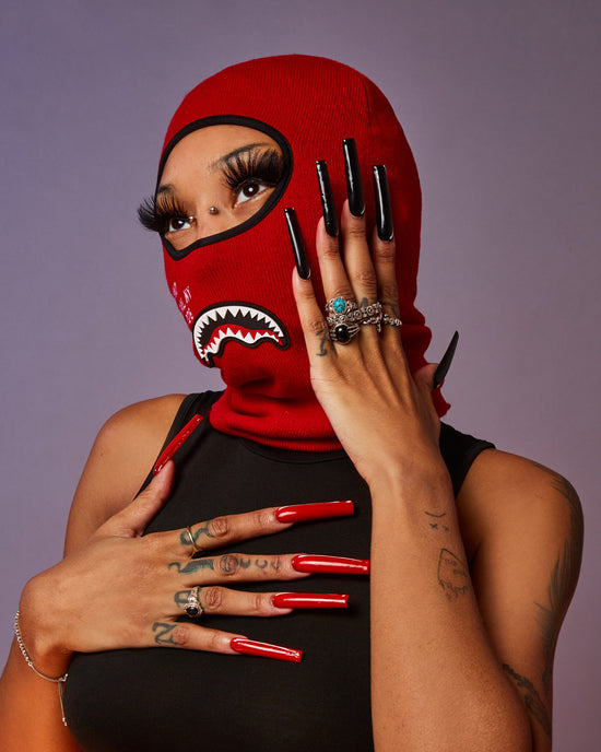 Sprayground SHARK CENTRAL SKI MASK (RED)
