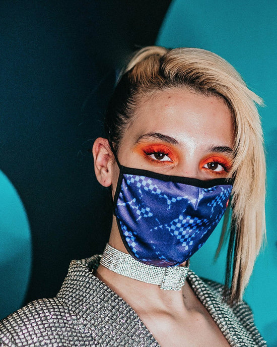 Sprayground SHARK CHECK (BLUE) FACE MASK