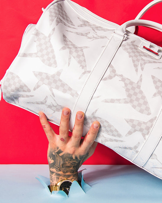 Sprayground SHARK CHECK (WHITE) DUFFLE