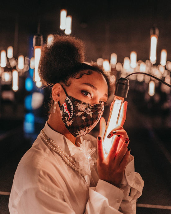 Sprayground SHARKFLOWER VEGAN LEATHER FACE MASK