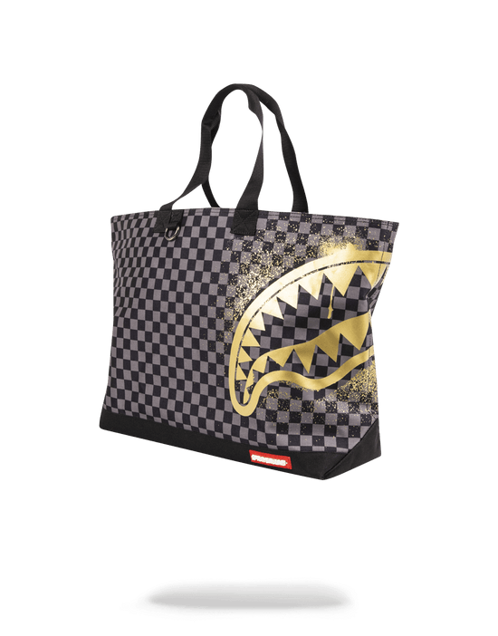 sprayground SHARKS IN PARIS GOLD STENCIL TOTE