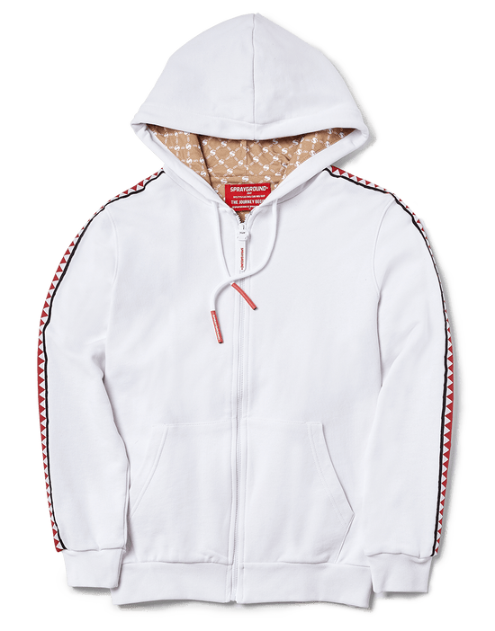 sprayground SHARKTRACK SPUCCI ZIPUP HOODIE (WHITE)