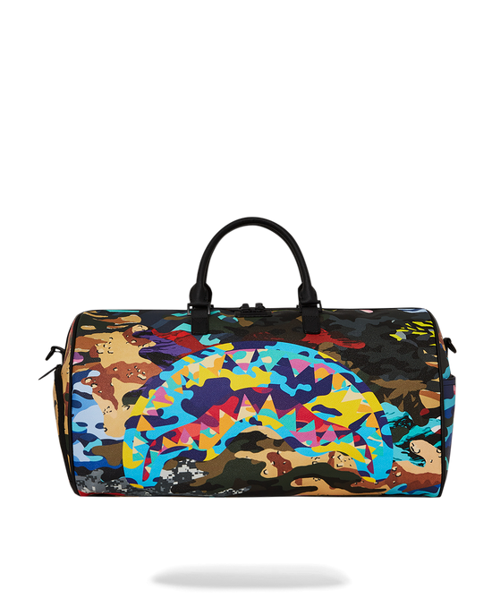 sprayground SLICED AND DICED CAMO DUFFLE