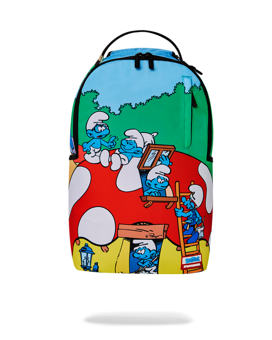 sprayground SMURFS MUSHROOM VILLAGE BACKPACK