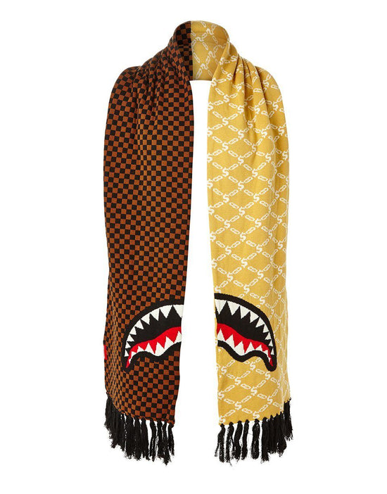 sprayground SPLIT CHECKERED SHARK SCARF