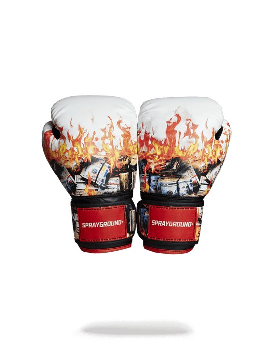 sprayground WHITE FIRE MONEY BOXING GLOVES