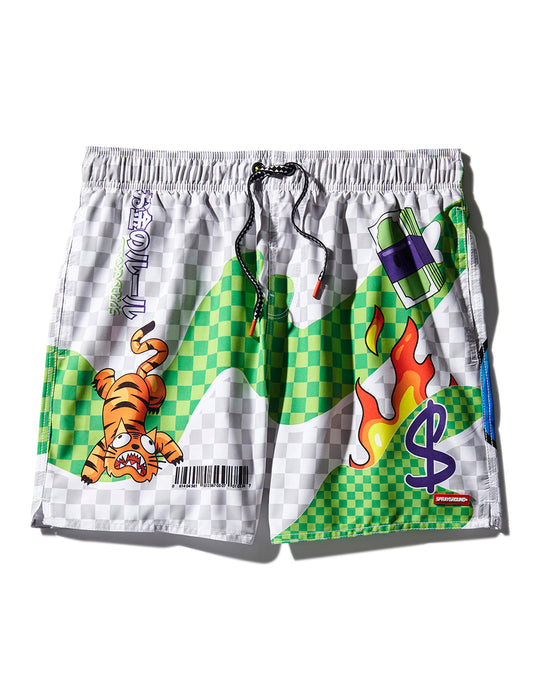 sprayground WTF ART SHOTO SWIM TRUNKS