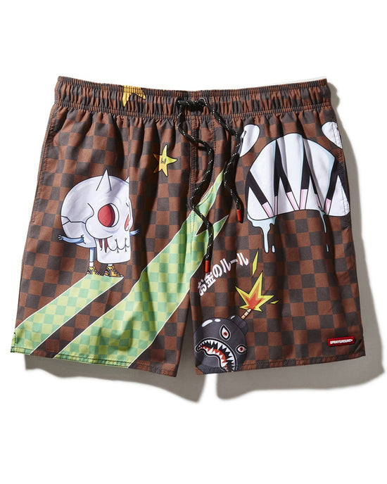 sprayground WTF SHARK SHOTO SWIM TRUNKS