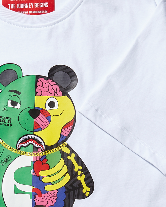 Sprayground YOUTH ANATOMY BEAR T-SHIRT WHITE