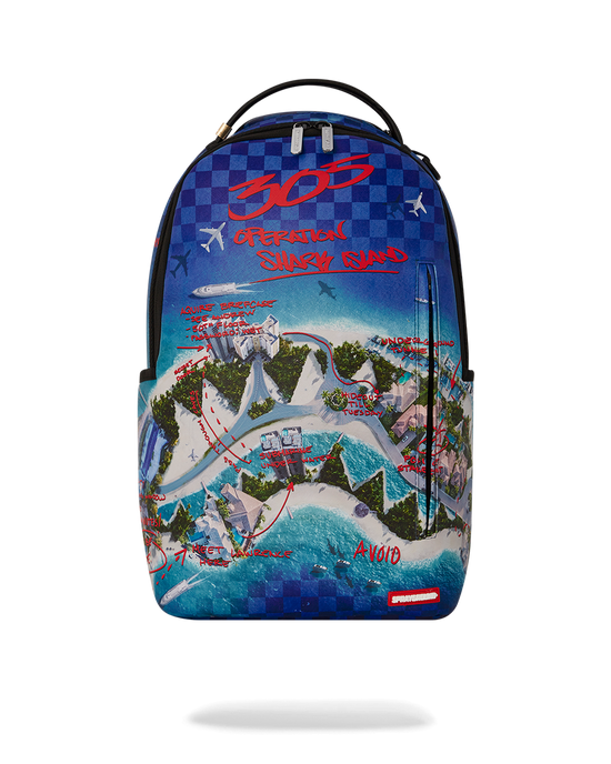 sprayground THE 305 SHARK ISLAND BANK HEIST BACKPACK