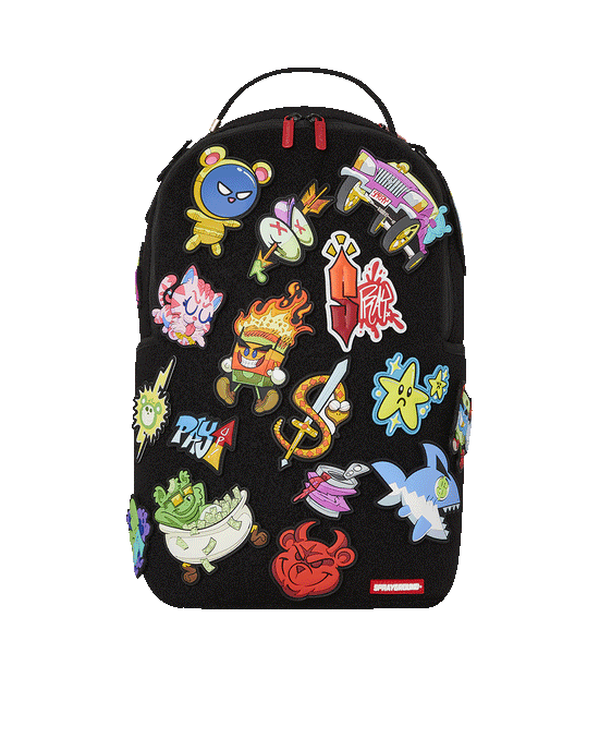 sprayground TRANCE PARTY PATCHES BACKPACK (23 VELCRO REMOVABLE PATCHES)
