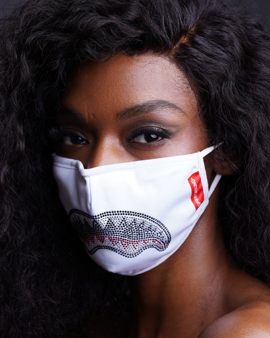 Sprayground TRINITY DIAMOND SHARK (WHT) POLYESTER FACE MASK