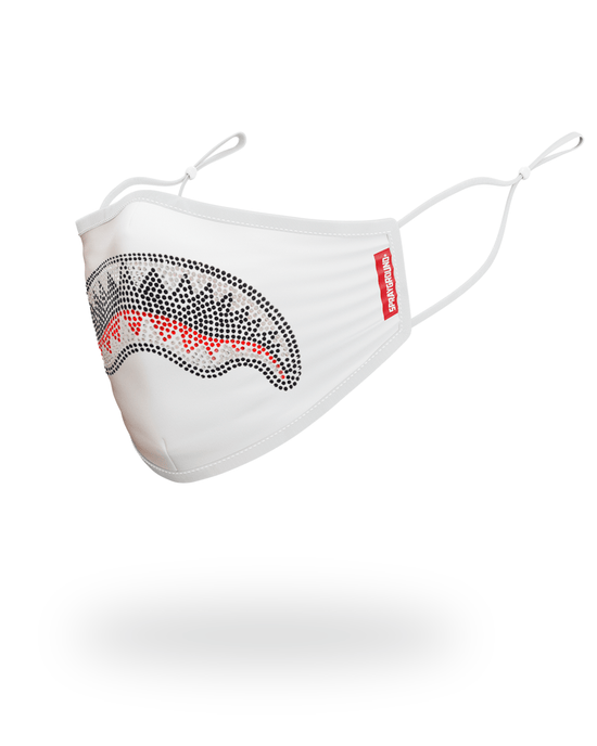 Sprayground TRINITY DIAMOND SHARK (WHT) POLYESTER FACE MASK