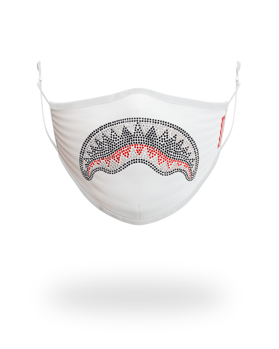 sprayground TRINITY DIAMOND SHARK (WHT) POLYESTER FACE MASK