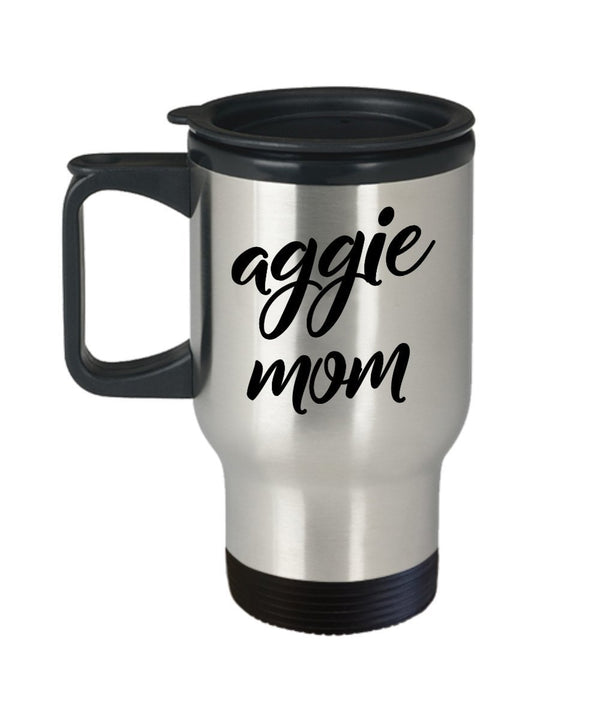 spreadpassion Aggie Mom Travel Mug - Funny Tea Hot Cocoa Coffee Insulated Tumbler - Novelty Birthday Gift Idea